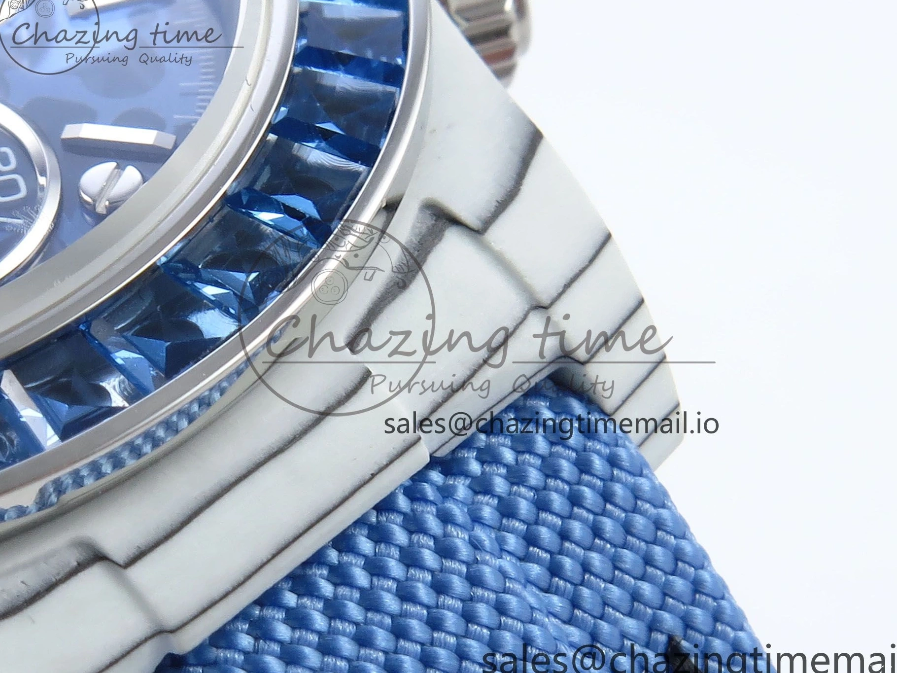 Carbon REMOULD Blue on Dial Bezel Edition DD4802 White Diamonds GETF Best Strap Blue Skeleton ZIF Nylon Blue Daytona 0331